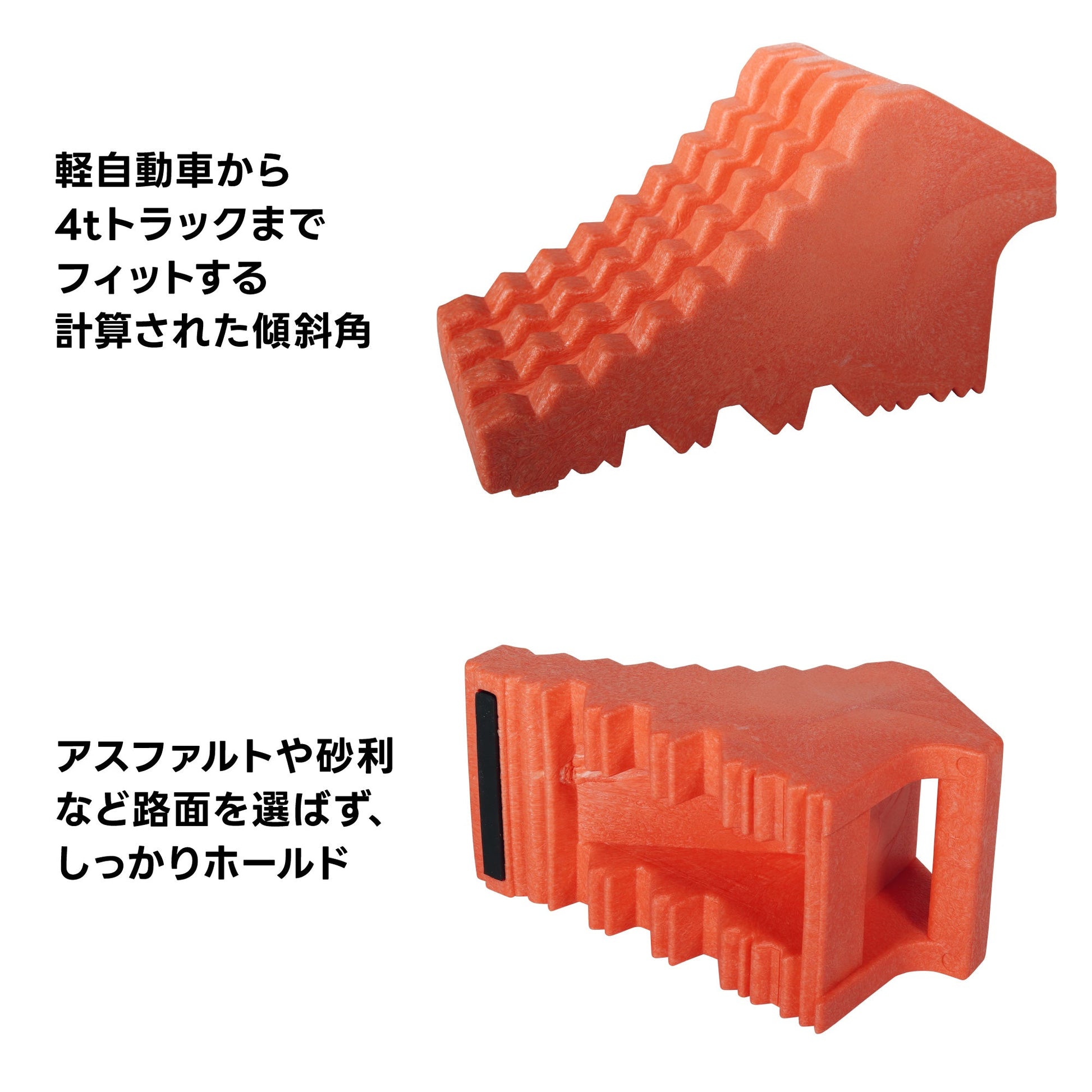 タイヤストッパーとトラロープ